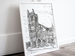 auxerre cathedral print