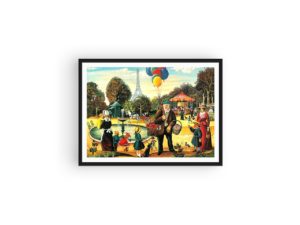jardin du luxembourg eiffel tower fontaine print