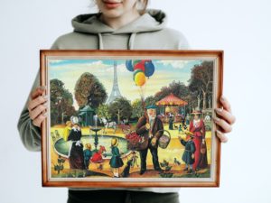 jardin du luxembourg eiffel tower fontaine print