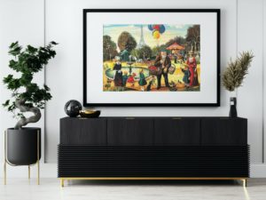 jardin du luxembourg eiffel tower fontaine print