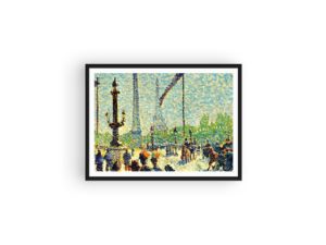 Louis Hayet print, Place de la Concorde, Paris, post-impressionist art