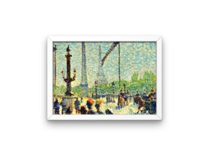 Louis Hayet print, Place de la Concorde, Paris, post-impressionist art