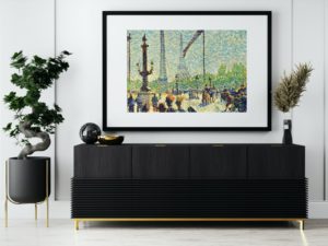 Louis Hayet print, Place de la Concorde, Paris, post-impressionist art