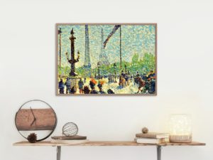 Louis Hayet print, Place de la Concorde, Paris, post-impressionist art