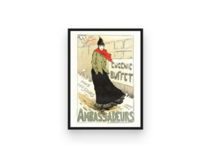 Lucien Métivet print, Eugénie Buffet, Les Ambassadeurs, Paris, Art Nouveau