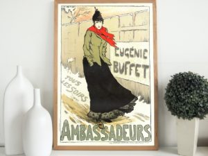 Lucien Métivet print, Eugénie Buffet, Les Ambassadeurs, Paris, Art Nouveau