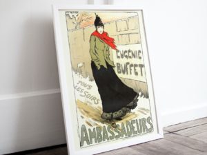 Lucien Métivet print, Eugénie Buffet, Les Ambassadeurs, Paris, Art Nouveau