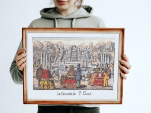 Cascade de St Cloud print, Paris, Epinal art