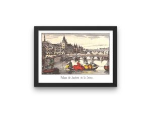 Palais de Justice print, Paris, Epinal art