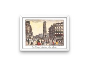 Tour St Jacques print, Paris, Epinal art