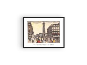 Tour St Jacques print, Paris, Epinal art