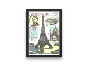 Eiffel Tower print, 1889 Paris, Epinal art