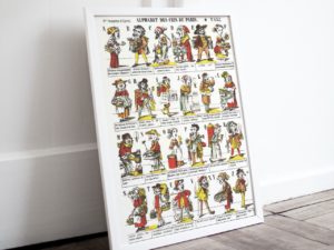 Cris de Paris print, alphabet, Epinal art