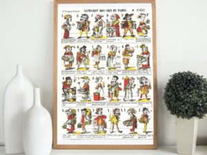 Cris de Paris print, alphabet, Epinal art