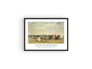 Eugène Boudin print, Baigneurs sur la plage de Trouville, French Impressionist Art