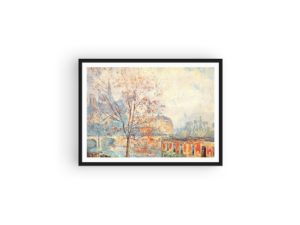 Albert Lebourg print, Vue Paris, Notre-Dame Cathedral, Quai Tournelle, French Impressionist Art