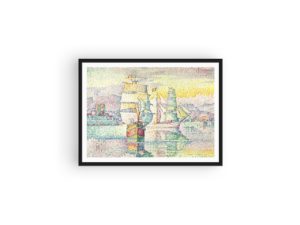 Paul Signac print, Le Port d'Antibes, France, Impressionist Art