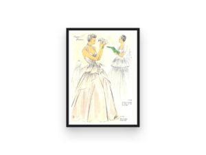 1930s Parisienne Elégance, wedding dress, French fashion, Vintage print