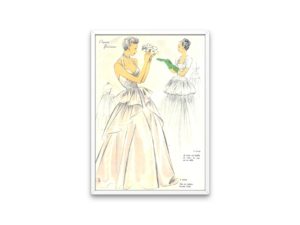 1930s Parisienne Elégance, wedding dress, French fashion, Vintage print