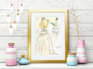 1930s Parisienne Elégance, wedding dress, French fashion, Vintage print