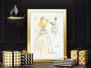 1930s Parisienne Elégance, wedding dress, French fashion, Vintage print
