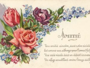 french vintage flower postcards