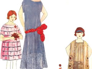 Vintage 1920s French fashion postcard set (6 cards), Belle Jardinière, Paris