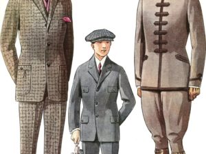 Vintage 1920s French fashion postcard set (6 cards), Belle Jardinière, Paris