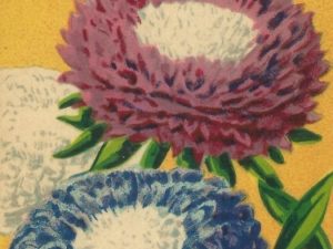 French flower seed packets postcard set (10 cards), French vintage