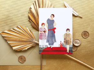 Vintage 1920s French fashion postcard set (6 cards), Belle Jardinière, Paris