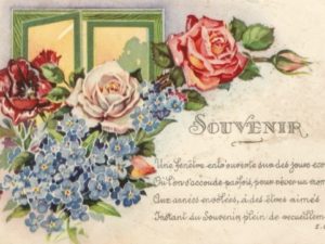 french vintage flower postcards