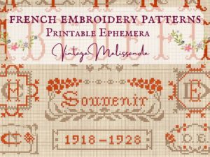 Printable Vintage French embroidery patterns
