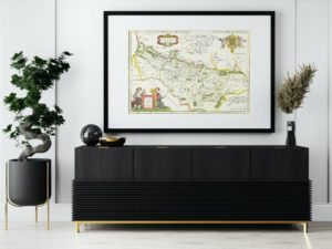 Willem and Joan Blaeu Map, Picardie picardy region, France, 17th century