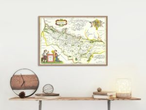 Willem and Joan Blaeu Map, Picardie picardy region, France, 17th century