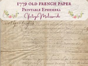 1779 french vintage paper notary ephemera craft