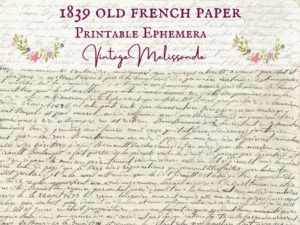 1839 french vintage paper ephemera digital download notary