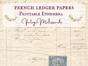 Printable 1800s French ledgers, digital download
