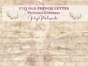 1713 french letter printable digital vintage ephemera