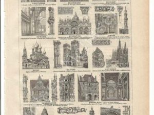 Letter A images, 1922 Larousse dictionary,