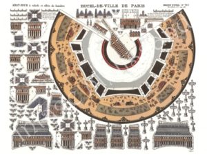 Printable Paris Hôtel de Ville lampshade, Epinal, paper cut out, digital download, French vintage