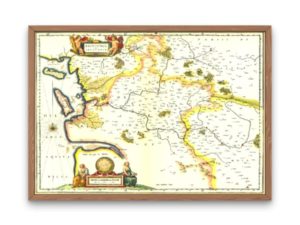 Willem and Joan Blaeu Map, Xaintonge, Saintonge, France, 17th century