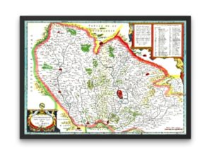 Willem and Joan Blaeu Map, Le Mans, France, 17th century