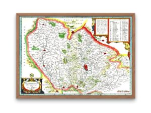 Willem and Joan Blaeu Map, Le Mans, France, 17th century