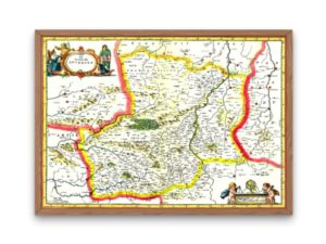 Willem and Joan Blaeu Map, Auvergne, France, 17th century