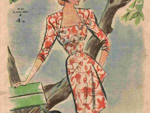Printable 1940s French fashion magazine images, digital download
