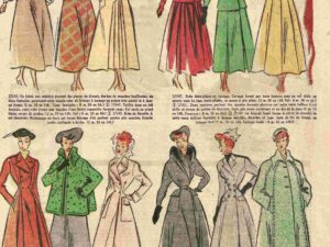 Printable 1940s French fashion magazine images, digital download