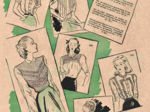 Printable 1940s French fashion magazine images, digital download