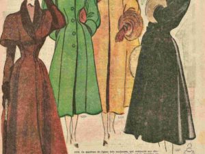 Printable 1940s French fashion magazine images, digital download