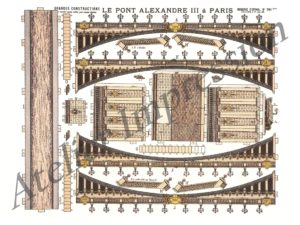 Printable Pont Alexandre III, Paris, Epinal, paper cut out, digital download