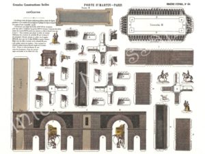 Printable Porte Saint Martin, Paris, Epinal, paper cut out, digital download